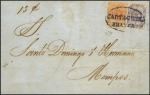 Stamp of Colombia First Issue Two-Colour Franking
1860 Entire lette