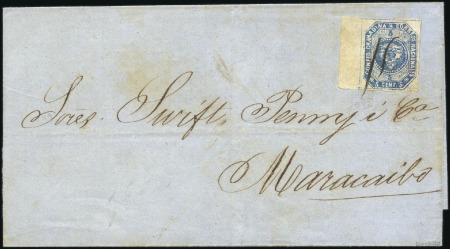 Stamp of Colombia Important First Issue Cover to Venezuela
1859 F