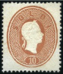 Stamp of Italian States » Lombardy Venetia 1861-62 5s Red and 10s Brown, perf. 14, both unuse
