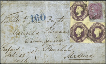 Stamp of Great Britain » 1847-54 Embossed 1856 Folded entire letter from Bishops-Castle to M