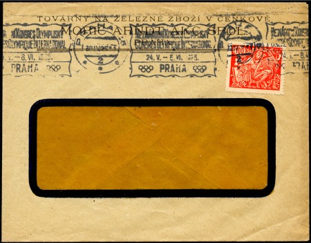Stamp of Czechoslovakia 1925 Prague SPECIAL CONGRESS MACHINE CANCEL: Czech