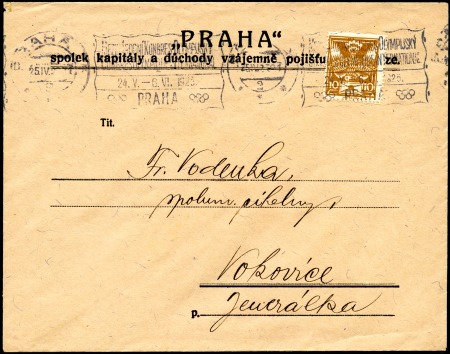 Stamp of Czechoslovakia 1925 Prague SPECIAL CONGRESS MACHINE CANCEL: Czech
