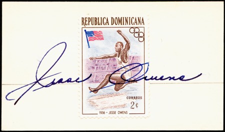 Stamp of Germany » German Empire » German Empire, 1933/45 Third Reich AUTOGRAPH: Jesse Owens signed Dominican Republic s