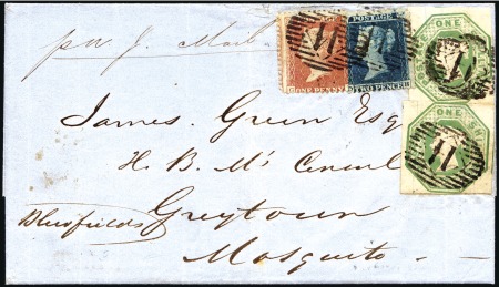 Stamp of Great Britain » 1847-54 Embossed 1856 (Jul 16) Wrapper from London to NICARAGUA wit