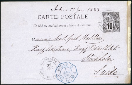 Stamp of Colonies françaises » Guadeloupe SAINT BARTHELEMY: Carte postale précurseur affr. D
