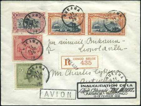 Stamp of Belgian Congo 1926 (Feb 11) First Flight of the "King Albert" fr