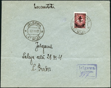 Stamp of Russia » Russia Issue West Army 1919 Local reg'd cover from Jelgawa with Army of t