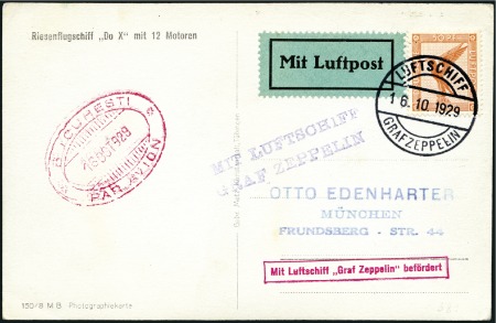 Stamp of Romania 1929 Graf Zeppelin Balkans Flight, DO-X picture po