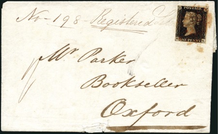 Stamp of Great Britain » 1840 1d Black and 1d Red plates 1a to 11 Plate 8 HK with fine to very good margins, tied by