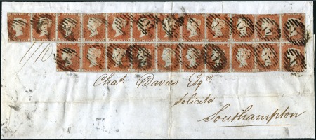 Stamp of Great Britain » 1841 1d Red 1850 (May 1) Large legal wrapper from London to So