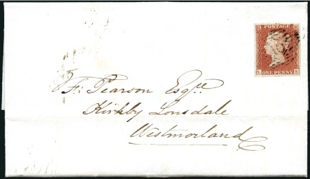Stamp of Great Britain » 1841 1d Red 1849 (Oct 31) Entire from London to Kirkby Lonsdal