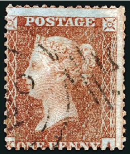 Stamp of Great Britain » 1854-70 Perforated Line Engraved 1d Red pl.22 KA, light duplex cancel, minor toning