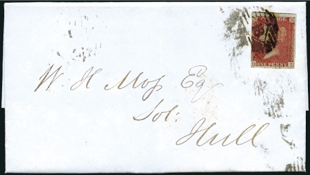 Stamp of Great Britain » 1841 1d Red Plate 176 OI lake-red with three good to huge marg