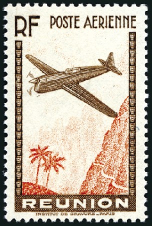 Stamp of Colonies françaises » Réunion 1938 Poste aérienne, deux timbres avec variété val