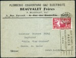 Stamp of France Two envelopes with special Olympic machine cancel,