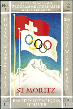 Stamp of Switzerland / Schweiz Official Programme, no.4, 14th February, very fine