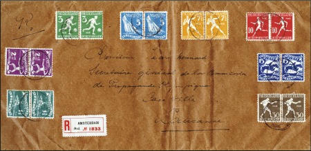 Stamp of Netherlands Large envelope with the 1928 Olympics set in pairs