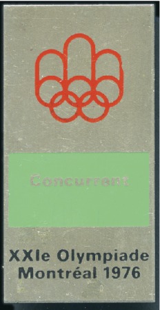 Stamp of Canada Participant's pin badge, with Games logo and "Conc