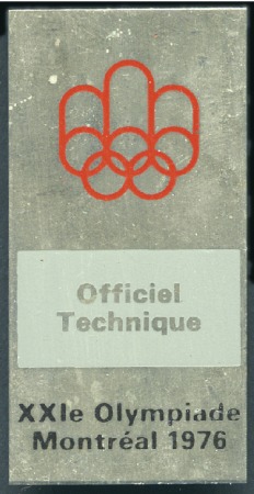 Stamp of Olympics » 1976 Montreal Technical Official pin badge, with Games logo and 