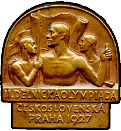 Stamp of Large Lots and Collections 1927 Second Workers' Olympia, Prague. Pin badge sh
