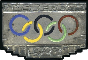 Stamp of Netherlands Commemorative art deco style pin badge, 28x19mm, s