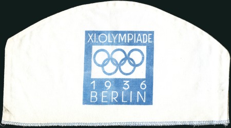 Stamp of Olympics Official vendor's hat, 275x153, linen, with blue p