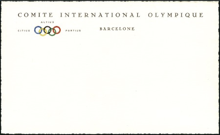 Stamp of Olympics » Pierre de Coubertin and the IOC 1931 IOC Session in Barcelona. Unused postcard wit
