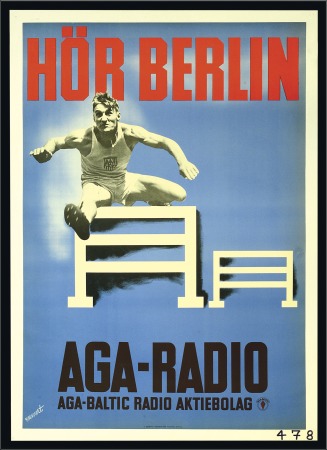 Stamp of Olympics Poster: Aga Radio poster, 69x99cm, Swedish text, w