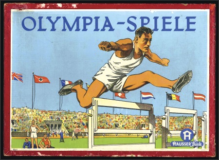 Stamp of Olympics "Olympia-Spiele" dice board game, made by Hausser,