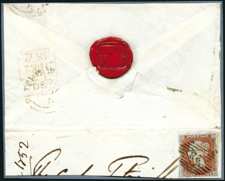 Stamp of Great Britain » 1841 1d Red TREASURY ROULETTE: 1d Red-Brown KH with "Treasury