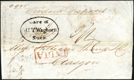 Stamp of Egypt » Private Carriers and Forwarding Agents 1839 Large part folded cover (missing side flaps)