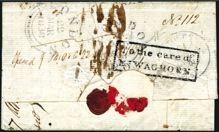 Stamp of Egypt » Private Carriers and Forwarding Agents 1838 Large part folded cover (missing sideflaps) f
