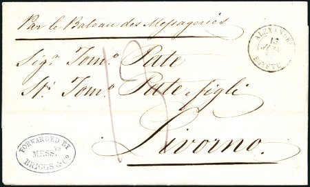 Stamp of Egypt » Private Carriers and Forwarding Agents Briggs & Co.: 1857 (13.6) Folded entire Alexandria