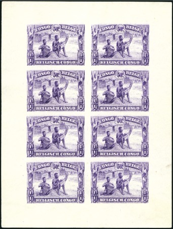 Stamp of Belgian Congo 1937 TIMBRES POUR CARNET: Jeux de sept feuillets N