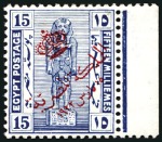 Stamp of Egypt » 1914-1922 Pictorials 1922 Crown Overprint 1m and 15m with colour trial