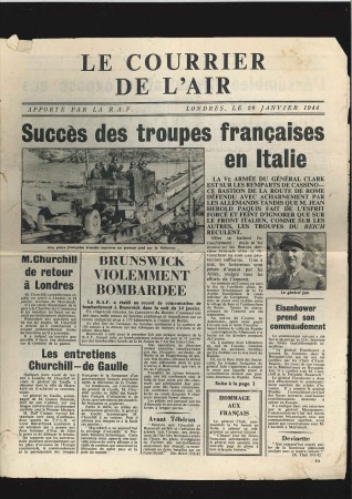 Stamp of France 1940-43, 5 tracts-journaux lâchés par la RAF (un e