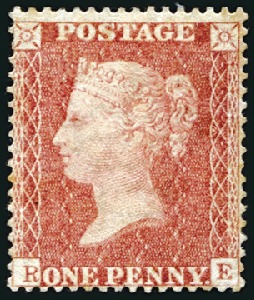 Stamp of Great Britain » 1854-70 Perforated Line Engraved 1d Red pl.36 RE mint og, fine (SG £2'200)