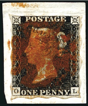 Stamp of Great Britain » 1840 1d Black and 1d Red plates 1a to 11 Plate 6 OL with PRIVATE ROULETTE on all four sides