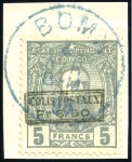 Stamp of Belgian Congo » Belgian Congo 1889 Parcel Post 3F50 sur 5F gris, petit ensemble comprenant deux e