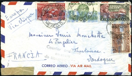 Stamp of Mexico 1942 (Oct 7) Envelope from Mexico to France with "