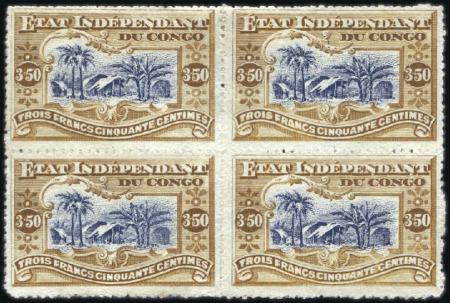 Stamp of Belgian Congo » Congo Belge 1894 « Mols » - Timbres 3F50 épreuve de couleur dentelée avec centre bleu