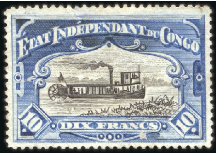 Stamp of Belgian Congo » Congo Belge 1894 « Mols » - Timbres 10F épreuve de couleur dentelée avec centre noir e