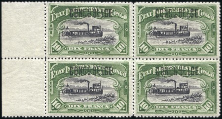 Stamp of Belgian Congo » Congo Belge 1909 Tirage des Princes Série complète en blocs de quatre, tous avec bord 