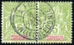 Stamp of Colonies françaises » Nouvelle-Calédonie 1896-1910, Groupe d'oblitérations rares sur 10 tim