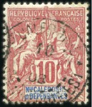 Stamp of Colonies françaises » Nouvelle-Calédonie 1908-1910, Rare cachet Service maritime sur 5 timb