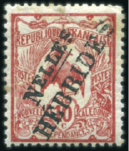 Stamp of New Hebrides 1908 Essai de surcharge "Nelles Hébrides" sur troi