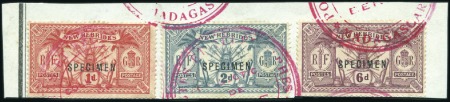 Stamp of New Hebrides 1921 série complète de trois valeurs avec surcharg