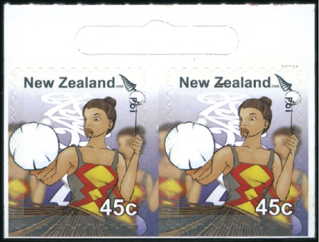 Stamp of New Zealand 2006 Unissued Kapa Haka 45c "Poi" Booklet pair wit