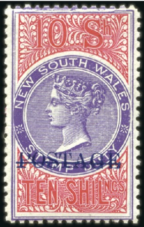 Stamp of Australia » New South Wales 1894-1904 10s Violet & Claret perf.12x11, showing 