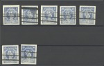 Stamp of Serbia 1918-20 Alexander & Peter, seven values in blue-gr
